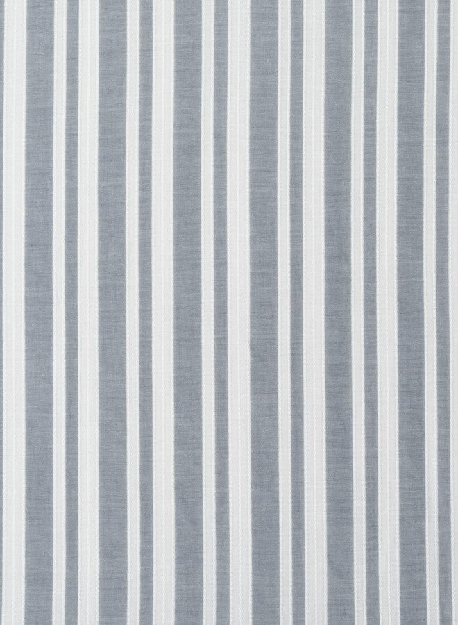 Archaeo Stonewashed Stripe Cotton Back Tab Curtain, 50" x 96", Blue - Image 4